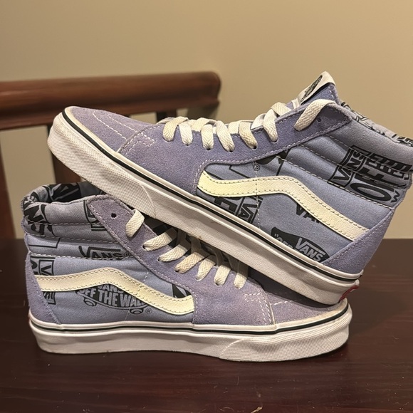 Vans High Top Hi Logo Mix lavender Gray Blue and White Skate Shoes - Picture 9 of 11
